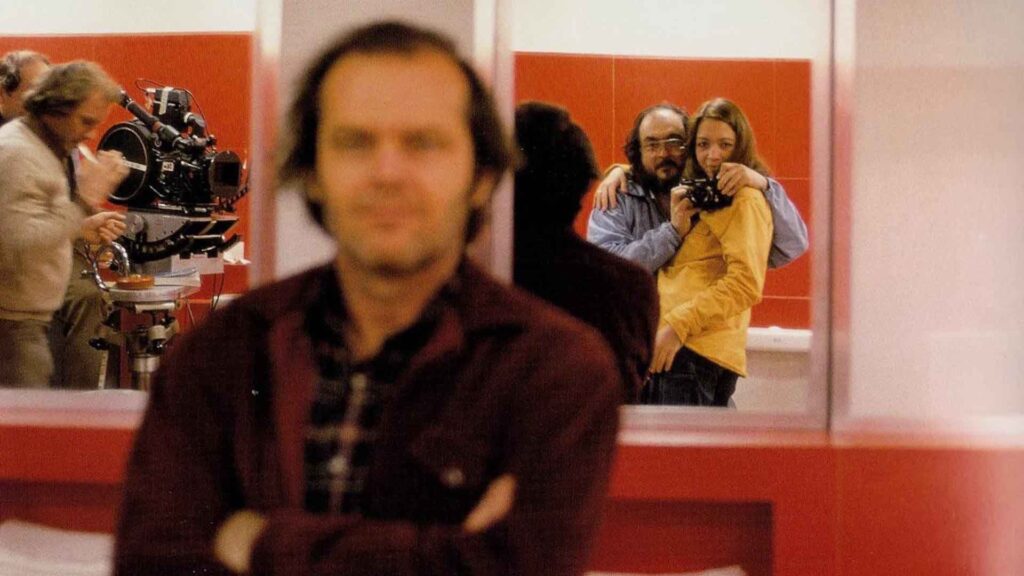 Stanley Kubrick insieme alla figlia Vivian e Jack Nicholson sul set di “Shining” (1980)